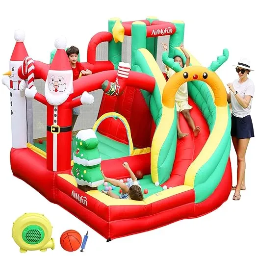Airmyfun Inflatable Snow Globe Bounce House with Slide for Kids